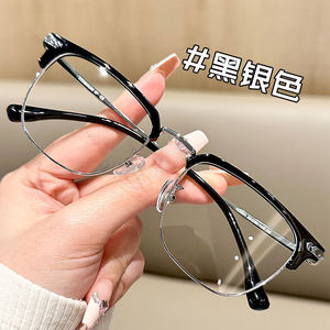 Lunettes demi-cerclées pour femmes, protection contre la lumière bleue, monture en plastique et métal, modèle 806, lunettes optiques - Product Image 5