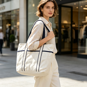 Sac fourre-tout en toile personnalisé OEM avec logo, grand sac de courses réutilisable, logo personnalisé - Product Image 4