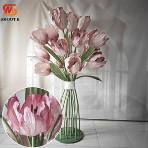 Papier LISSE Art Fleurs Papier Peint À La Main Papier Teint Tulipe À La Main Artisanat Mariage Fleurs Artificielles Décoration - Product Image 6
