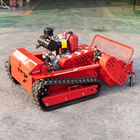 Tondeuse à gazon à chenilles télécommandée HIGHTOP HT-800 avec moteur diesel sans balais et pompe, largeur de coupe de 80-120 cm