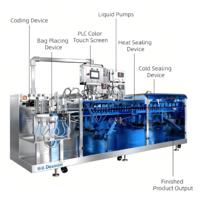 Machine de remplissage et de scellage de sachets horizontaux à grande vitesse pour boissons gazeuses coréennes, concentré de café, jus de fruits liquides, purée, sachet