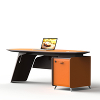 Table de bureau de direction de luxe moderne avec armoire latérale de bureau de patron de mode simple échantillon gratuit matériel en bois direct de l'usine