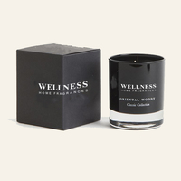 Bougie personnalisée WELLNESS et parfum d'intérieur, luxe, huile essentielle de plantes naturelles, bougie vegan parfumée à la cire de soja avec emballage en boîte