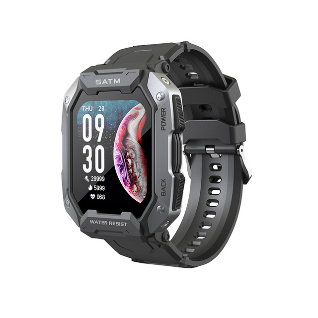 C20 Smart Watch IP68 5ATM Waterproof Outdoor Sport Fitness Tracker 380mAh Big Battery Health Monitoring Smartwatch 2023 Hot Sell