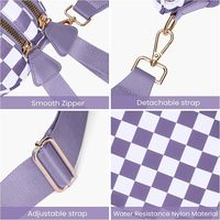 Sac bandoulière de luxe spacieux à motif damier, sac banane de sport tendance à carreaux avec sangle réglable