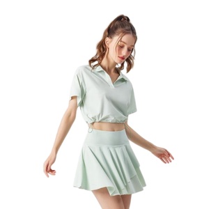 Aoyema Ensemble de 2 pièces <span class=keywords><strong>pour</strong></span> femme, robe de tennis, fitness, mini jupe, gilet de sport, <span class=keywords><strong>basket</strong></span>-ball, baseball, tennis, robes, ensembles de tenues - Product Image 4