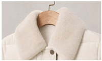 Manteau d'hiver en cuir de mouton pour femmes, col en fourrure de vison, veste matelassée horizontale pour un usage quotidien