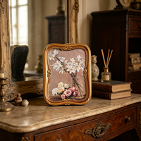 Cadre photo vintage en résine fait main, style baroque orné brun foncé antique, pour affiches et photos, décoration murale ou de table
