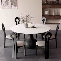 Französischer Retro Massivholz Esstisch Set High-End Einfacher Cabrio Tisch für Home Bar Küchen partys-Rustikal für Wohnung