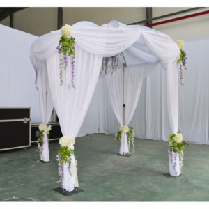 Telescopic wedding event <b>backdrop</b> <b>stand</b> round pipe and drape kits - Product Image 5