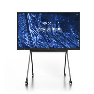 Papan tulis interaktif android 13 portabel 75 inci, papan Sekolah layar sentuh TV dengan tipe C