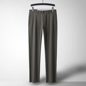 Pantalon d'Été <span class=keywords><strong>Homme</strong></span> Taille Moyenne Style <span class=keywords><strong>Costume</strong></span> Chino Pantalon Mince de Travail Bureau Cérémonie Habillé Affaires Social Extensible - Product Image 2