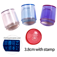 Tampon transparent en silicone de 3.8cm avec plaque en plastique grattoir outils d'estampage de bricolage avec pochoir à polir