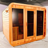 Pabrik Sauna langsung kubus cedar merah sauna luar ruangan, pengendali WIFI bawaan, speaker Bluetooth
