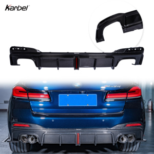 Karbel Tùy Chỉnh/Khô Sợi Carbon Bóng Màu Đen Led Rear Lip Khuếch Tán Cho BMW 5 'Loạt <span class=keywords><strong>G30</strong></span> 520i 530i 535i 540i - Product Image 1