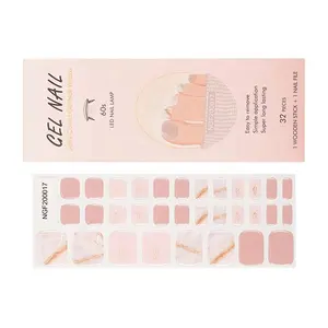 Semi Curado Uv Set Led Lâmpada Caneta Com Adesivos Toe Gel Nail Sticker