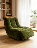 Fauteuil inclinable en chenille flocon de neige VOXHOME, style français, canapé simple, dossier réglable, structure en bois de pin, fauteuil de salon