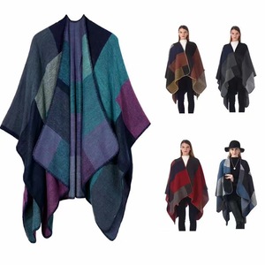 New Women <strong>Poncho</strong> <strong>Cape</strong> <strong>Acrylic</strong> Shawl Wholesale Winter Wrap Warm Jacquard Floral Cardigan Instant Pashmina Shawls