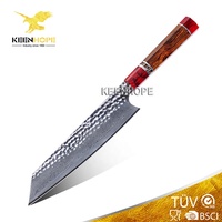 KEENHOPE Fabriqué à la main en acier damas 89 couches VG10 8Inch Kiritsuke Epoxy Resin Bague en argent 925 Woolystone USA Desert Ironwood
