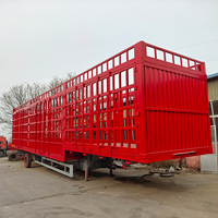 Cadre de qualité supérieure Semi-remorque 3 essieux Bétail Remorque Animal Transport 60 80t Clôture Cargo Remorque à vendre