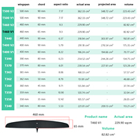Aile arrière en carbone Dock Start Hydrofoil AXIS 460/65 – Stabilisateur de pompe efficace pour une glisse stable longue distance à faible résistance / glisse rapide