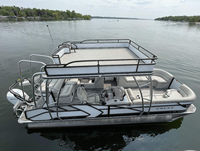 Bateau ponton de luxe à double pont en aluminium soudé de 9 m (30 pieds) - Capacité de 20 personnes - Yacht à moteur sportif haute vitesse