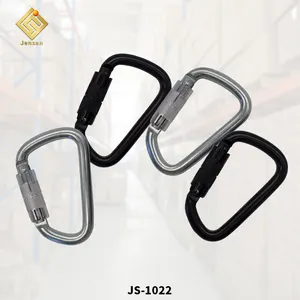 Jensan 주문 30KN D 유형 공중 일/가을 보호를 위한 자동 잠그는 강철 상승 Carabiner 걸이