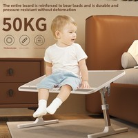 Escritorio Plegable Ajustable de Madera Color Nogal Gris con Refrigeración USB, Mesa Portátil para Laptop para Dormitorios, Escritorio para Niños
