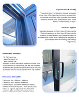 Porte coulissante en verre anodisé argenté AMJ, coupe-vent, imperméable et économique, idéale pour les logements sociaux