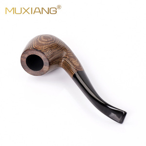 Muxiang Wooden Tobacco Pipe Bent Type 9mm Filter Chicken Wing Wood Handcrafted Smoking Pipe - Product Image 3