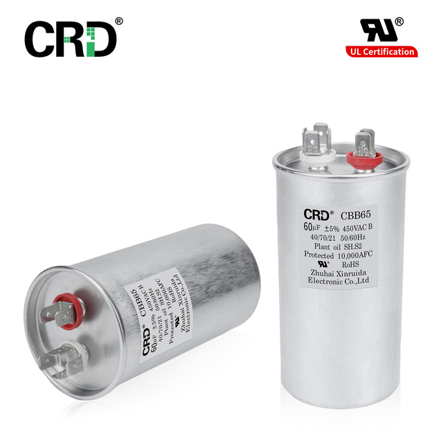 CBB65 UL Certified 60uF450VAC/370VAC Motor Run Capacitor for HVAC Air Conditioner Compressor Fan Motor