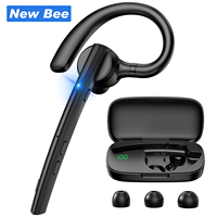 Pabrik Grosir Headset Nirkabel ENC Bisnis Single Ear Private Mold dengan Tombol Mute untuk Ponsel