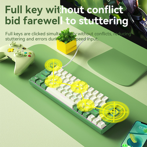 Bàn phím cơ học chơi game có dây, giá cả cạnh tranh, hỗ trợ thay nóng, 65%, keycap tùy chỉnh, switch Brown dành cho laptop và máy tính để bàn - Product Image 2