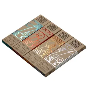 Caja de lujo para Bar de Chocolate, embalaje de regalo de grado alimenticio de papel Kraft personalizado, venta al por mayor