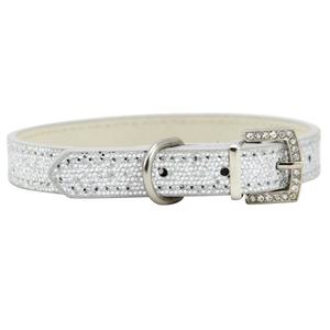 Collare per cani di lusso moderno per piccoli animali domestici gatti alla moda brillante pelle scamosciata in velluto Bling-bling con fibbia in strass di diamanti - Product Image 5