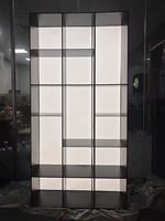 Paravent en métal de style nordique avec éclairage LED, armoire à vin personnalisée, séparateur de pièce, panneaux en verre trempé pour salon