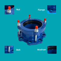 Fitting Pipa Universal Besi Cor Duktil PN16 200mm PVC HDPE, Material Plumbing, Adaptor Flensa Universal Besi Cor Duktil