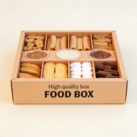 Boîte d'emballage alimentaire personnalisée en papier kraft avec logo, impression numérique, pour gâteaux, déjeuners, pique-niques, collations, desserts, avec petite fenêtre, boîte à emporter