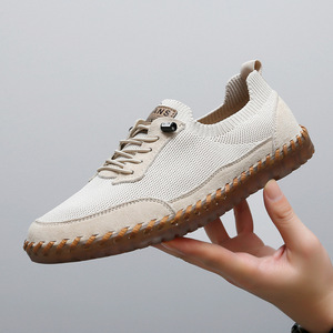 Summer <strong>2026</strong> New Breathable and Perforated Men's Leather <strong>Shoes</strong> with Thin Soft Soles and Mesh Casual <strong>Shoes</strong> - Product Image 1