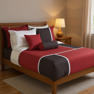 Juego de Sábanas Dobles Kike de 10 Piezas, Rayadas, de Poliéster y Algodón, Ropa de Cama Moderna para el Hogar - Product Image 2