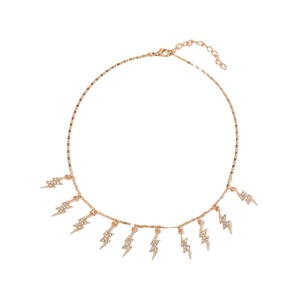 Collier pendentif éclair en alliage de zinc avec zircone cubique sertie pavé, bijoux de fête unisexe - Product Image 5
