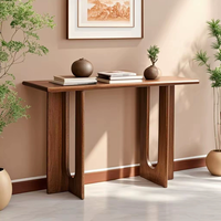 Nouvelle table d'entrée moderne en bois massif, banc mural long, comptoir décoratif pour la maison, étagère de rangement pour le hall d'entrée