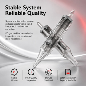 Aiguilles de cartouche de tatouage jetables permanentes RISEPRO 2.0 à marque privée, en acier inoxydable 316, stérilisées au gaz EO, système à membrane, 20 unités - Product Image 6
