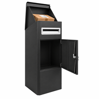 Boîte à colis compacte 75L, boîte aux lettres verticale en métal, verrouillable, autoportante, pour petite véranda