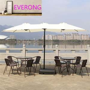 <span class=keywords><strong>Parasol</strong></span> d'extérieur moderne, grand, <span class=keywords><strong>rectangulaire</strong></span>, imperméable, en polyester, commercial, à trois têtes, colonne romaine, mobilier <span class=keywords><strong>de</strong></span> patio - Product Image 4