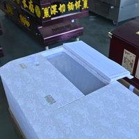 Cercueil Mortuaire Haute Capacité avec Couvercle Transparent en Cristal, Style Américain, Conception de Refroidissement par Air pour une Présentation et une Conservation Digne
