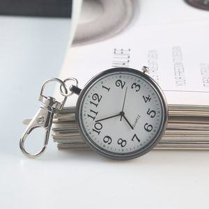 Reloj de Bolsillo de Cuarzo con Llavero, Esfera Grande, Reloj Analógico Colgante, Mini Reloj de Pulsera Redondo para Regalo y Uso Diario - Product Image 2