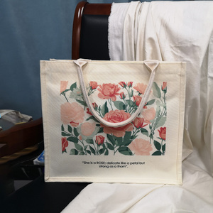 Borsa da Spiaggia Personalizzata in Juta/Tela, Borsa Regalo con <span class=keywords><strong>Lettere</strong></span> <span class=keywords><strong>Intrecciate</strong></span>, Borsa da Donna con Chiusura a Zip Superiore per Oggetti Quotidiani - Product Image 3
