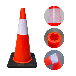 Cono de Tráfico Reflectante de PVC de 70 cm, Cono de Seguridad Flexible y Duradero, Diseño Apilable para Control de Multitudes en Carreteras, Estacionamientos y Autopistas - Product Image 6