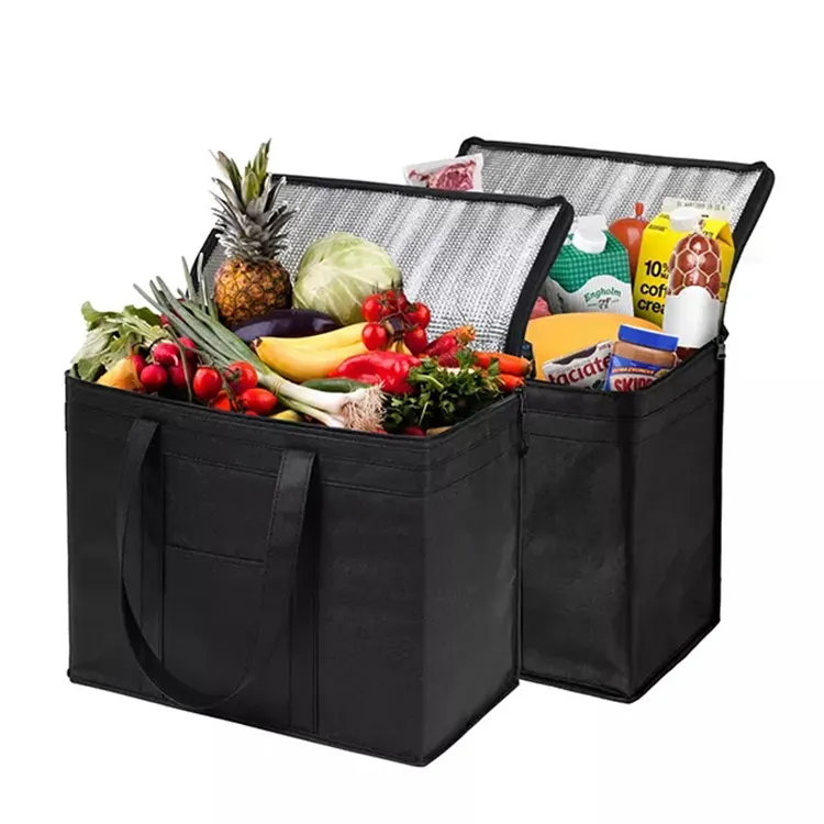 Extra large heavy duty reusable tote grocery shopping thermal bag,Customized logo eco friendly cooler bag insulated